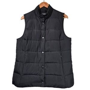J Jill Down Filled Puffer Vest Black Sleeveless Lightweight‎ Women's Medium M